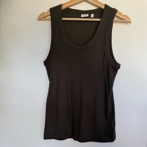 Aritzia Babaton Busy Ribbed Cotton Scoopneck Tanktop